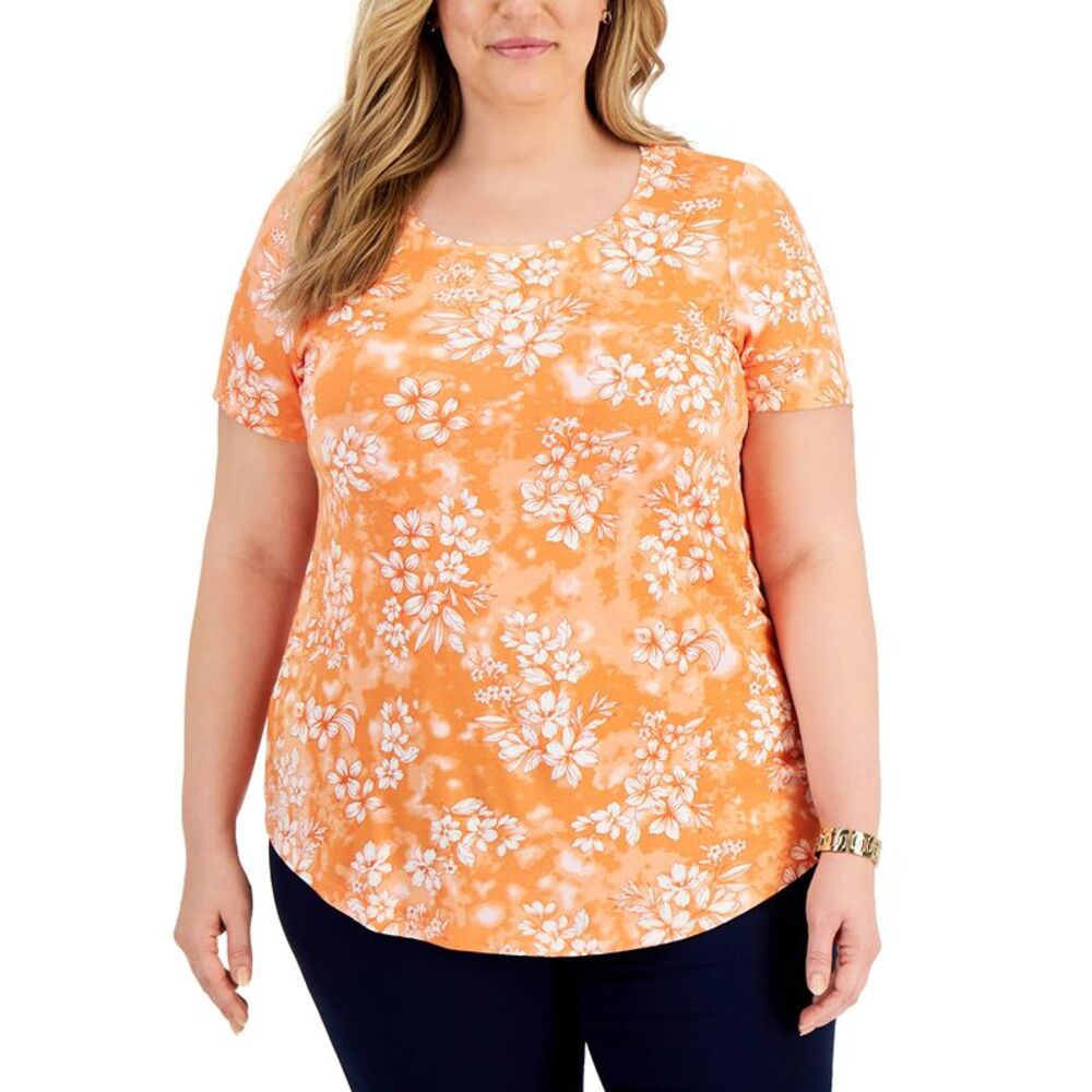 JM Collection Plus Size Printed Top - Picture 3 of 4